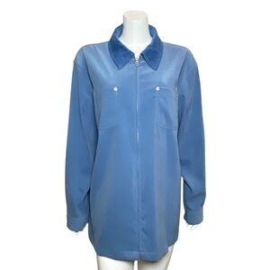 Denim & Co Zip Up Shirt Jacket Size L